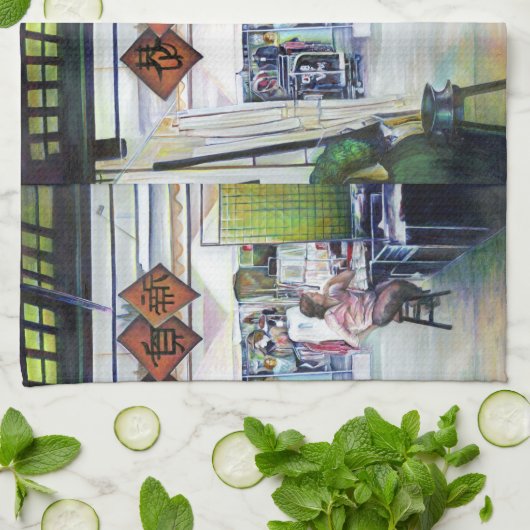 Komt deze draak met trainingswielen? theedoek (Gevouwen)