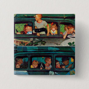Komt en gaat door Norman Rockwell Vierkante Button 5,1 Cm