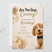 Komt Er Iedereen? Grappige Hond Huwelijk Kaart (Voorkant)