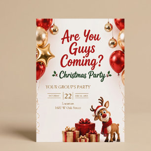 Komt Er Iedereen? Kerstfeest Voor Rendieren Kaart