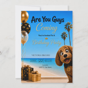 Komt Er Iedereen? L.A. Strandhond Verjaardagsfeest Kaart