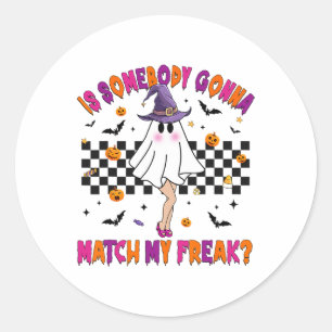 Komt er iemand overeen met mijn Halloween-freak? Ronde Sticker