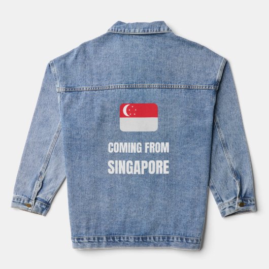 Komt uit Singapore Denim Jacket (Achterkant)