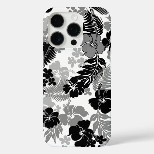Kona Bay Hawaiian Hibiscus Zwart Case-Mate iPhone Case (Achterkant)