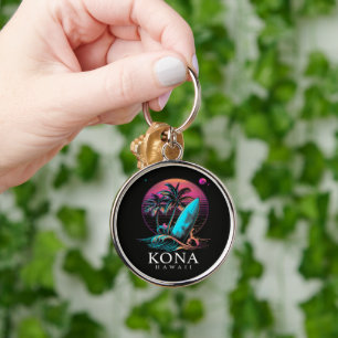 Kona Hawaï Hawaiaans Surfboard Vintage Sleutelhanger