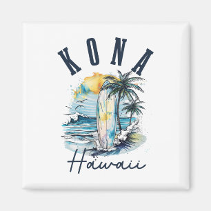 Kona Hawaï Hawaiaans Surfen Vintage Surfer Surfer Magneet