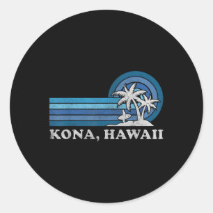 Kona Hawaï Strand Ouderwetse Gezinszomer Vakantie  Ronde Sticker