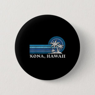 Kona Hawaï strand vintage familie zomer vakantie Ronde Button 5,7 Cm
