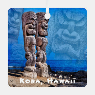 Kona, Hawaii, vierkant met twee zijden, keramisch  Metalen Ornament