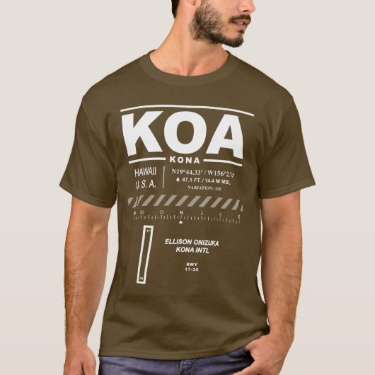 Kona International Airport KOA T-shirt (Voorkant)