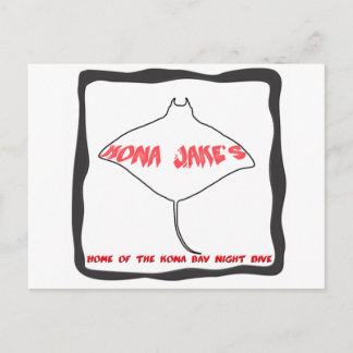 Kona Jake's Manta Ray Dive Post Card Briefkaart