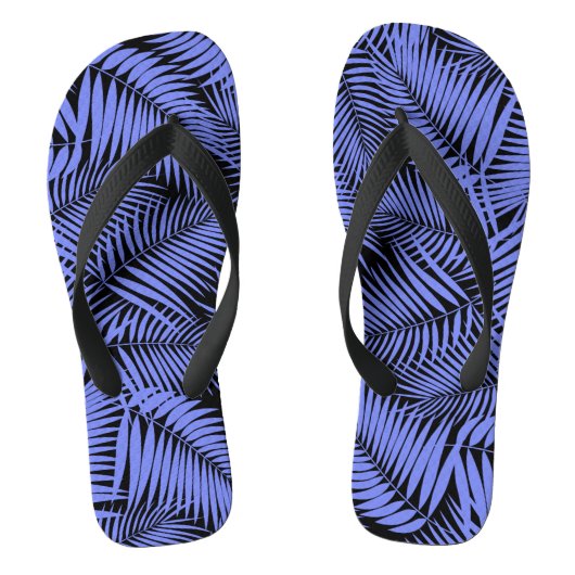 Kona Palms Hawaiian Leaf Tropical - Periwinkle Teenslippers (Voetbed)