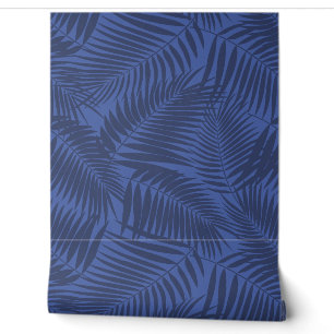 Kona Palms Hawaiian Tropical Leaf - Amparo Blauw Behang