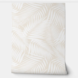 Kona Palms Hawaiian Tropical Leaf - Wit Behang