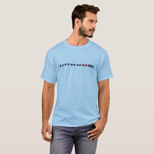 Konami-code (licht) t-shirt (Voorkant volledig)