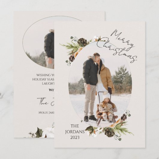 Kone Branches met kerstfoto-feestdag Kaart (Voorkant / Achterkant)