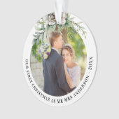 Kone greenery new weds 1st kerstfoto ornament (voorkant)