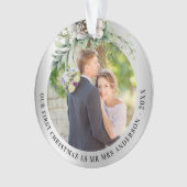 Kone greenery new weds 1st kerstfoto ornament (voorkant)
