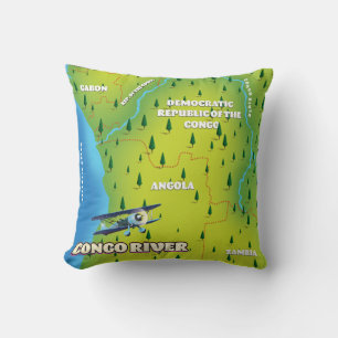 Kongo Prachtige  kaart Kussen