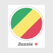 Kongo Vlag Ronde Sticker (Vel)