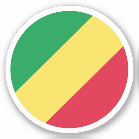 Kongo Vlag Ronde Sticker (Voorkant)
