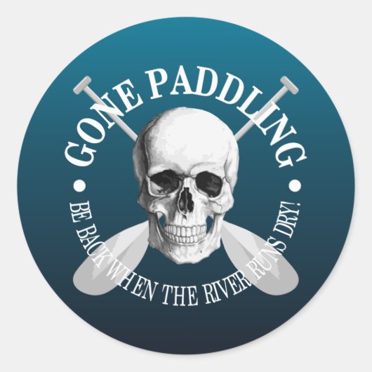 Kongopaddling (schedel) ronde sticker (Voorkant)