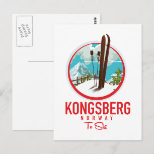 Kongsberg Noorwegen Ski logo Briefkaart