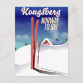 Kongsberg Noorwegen ski reisposter. Briefkaart (Voorkant)