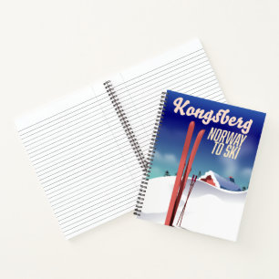 Kongsberg Noorwegen ski reisposter. Notitieboek