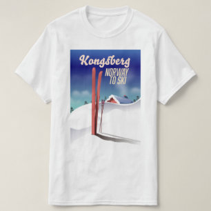 Kongsberg Noorwegen ski reisposter. T-shirt