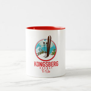 Kongsberg Norway Ski logo Tweekleurige Koffiemok