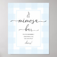 Koniacht Hasje Blauwe Gingham Mimosa Bar Bord