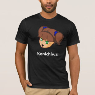 Konichiwa/Sayonara Brown Manga Girl T-shirt