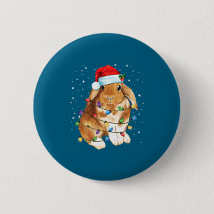 Koniijn Kerst Lichtjes Kerstman Hoed Grappig Kerst Ronde Button 5,7 Cm