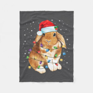 Koniijn Konijn Kerstverlichting Kerstman Hoed Grap Fleece Deken