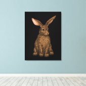 konijn 3 canvas afdruk (Insitu (Houten vloer))