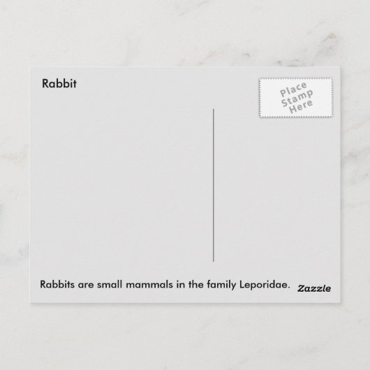 Konijn (A) Briefkaart (Achterkant)