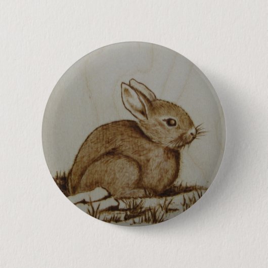 Konijn aan de rotszijde... ronde button 5,7 cm (Voorkant)