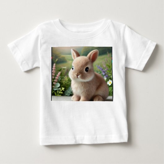Konijn afbeelding bedrukt T-Shirt (Voorkant)