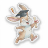 Konijn Afstuderen Sticker (Voorkant)
