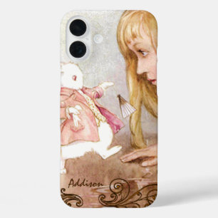 Konijn  Alice in Wonderland iPhone 16 Plus Hoesje