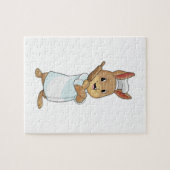 Konijn als bakker met rolpin legpuzzel (Horizontaal)