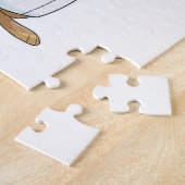 Konijn als bakker met rolpin legpuzzel (Zijkant)