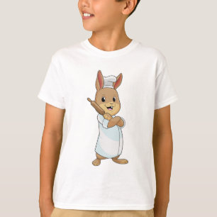 Konijn als bakker met rolpin t-shirt