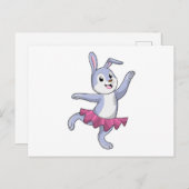 Konijn als ballerina bij ballet briefkaart (Voorkant / Achterkant)