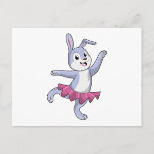 Konijn als ballerina in het ballet briefkaart
