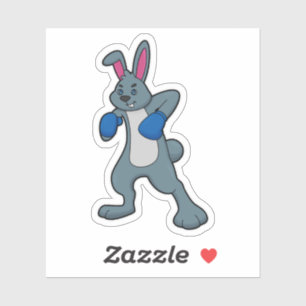 Konijn als Boxer met Boxing-handschoenen Sticker