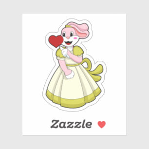 Konijn als bruid met trouwjurk.PNG Sticker