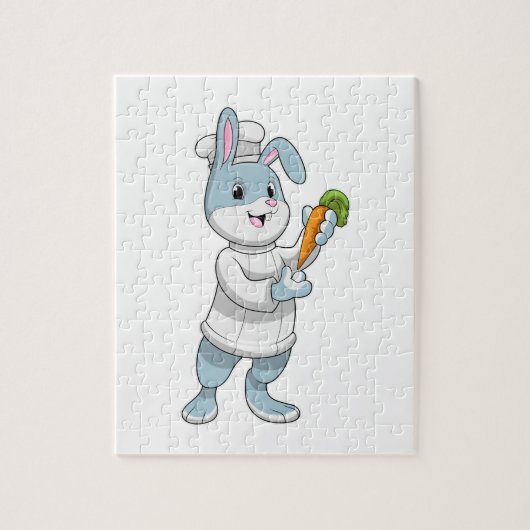 Konijn als Cook met wortel Legpuzzel (Verticaal)