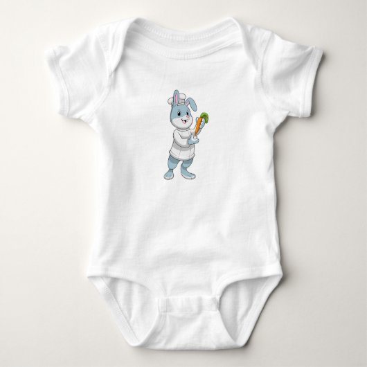 Konijn als Cook met wortel Romper (Voorkant)